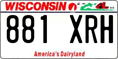 WI license plate 881XRH
