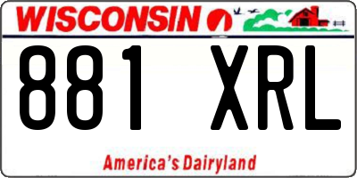 WI license plate 881XRL