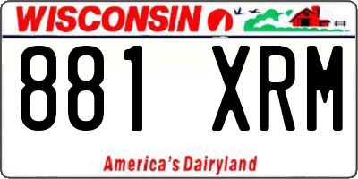 WI license plate 881XRM