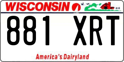 WI license plate 881XRT