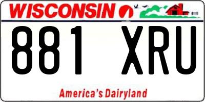 WI license plate 881XRU
