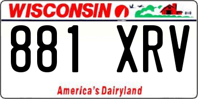 WI license plate 881XRV