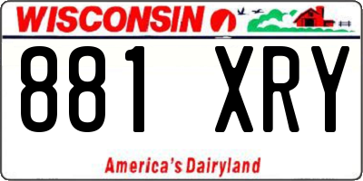 WI license plate 881XRY