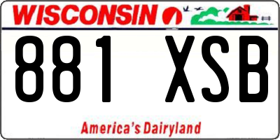 WI license plate 881XSB