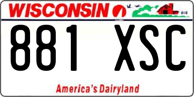 WI license plate 881XSC