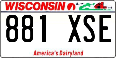 WI license plate 881XSE