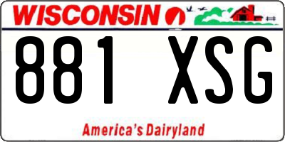 WI license plate 881XSG