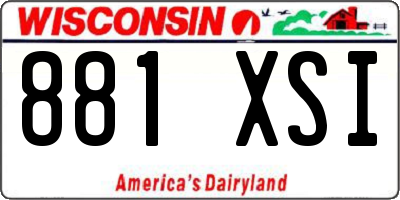 WI license plate 881XSI