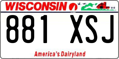 WI license plate 881XSJ