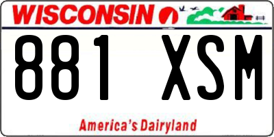 WI license plate 881XSM