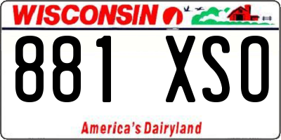 WI license plate 881XSO