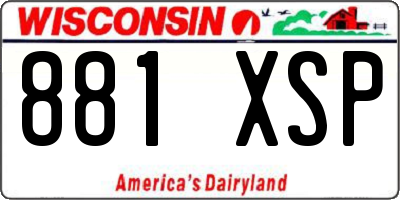 WI license plate 881XSP