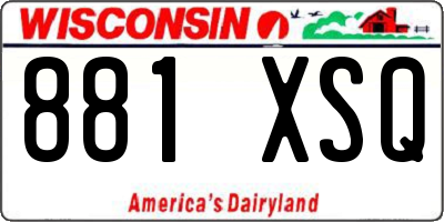 WI license plate 881XSQ