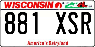 WI license plate 881XSR