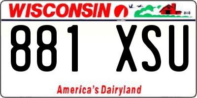 WI license plate 881XSU