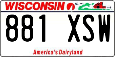 WI license plate 881XSW