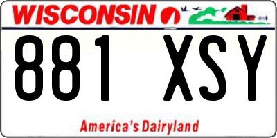 WI license plate 881XSY