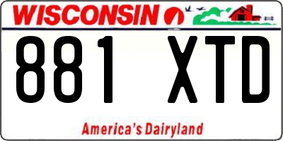 WI license plate 881XTD