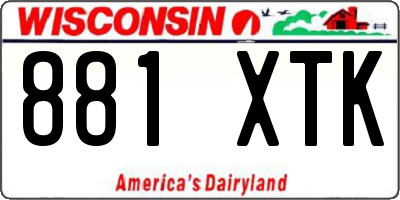 WI license plate 881XTK