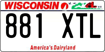 WI license plate 881XTL