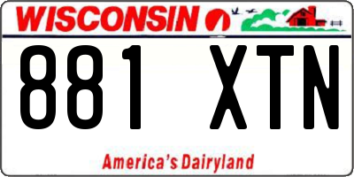 WI license plate 881XTN