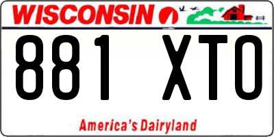 WI license plate 881XTO