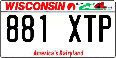 WI license plate 881XTP