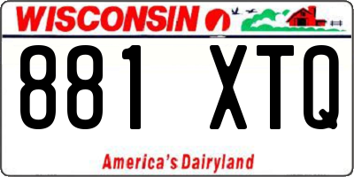 WI license plate 881XTQ