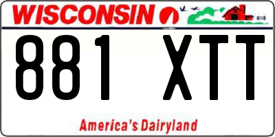 WI license plate 881XTT