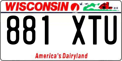 WI license plate 881XTU