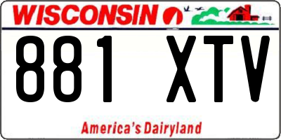 WI license plate 881XTV