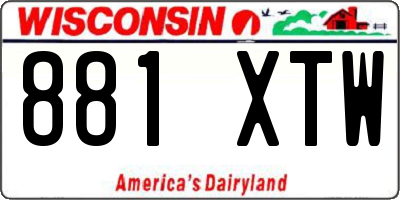 WI license plate 881XTW