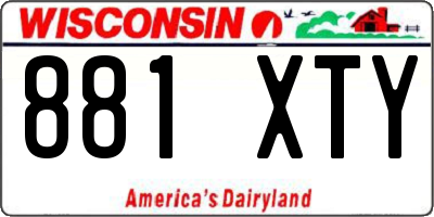 WI license plate 881XTY