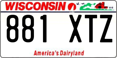WI license plate 881XTZ