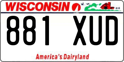WI license plate 881XUD