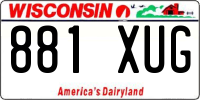 WI license plate 881XUG