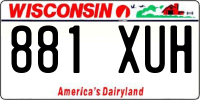 WI license plate 881XUH