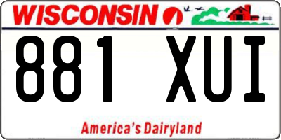 WI license plate 881XUI