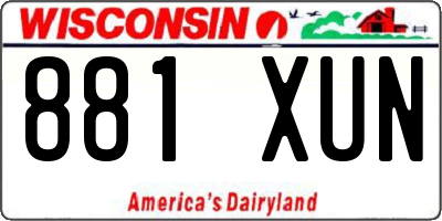 WI license plate 881XUN