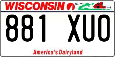 WI license plate 881XUO
