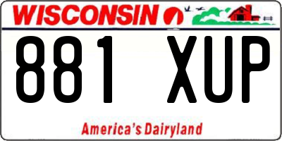 WI license plate 881XUP