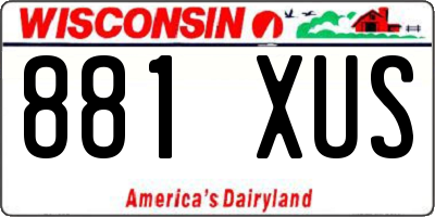 WI license plate 881XUS