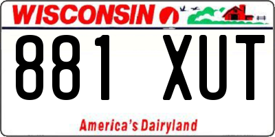 WI license plate 881XUT