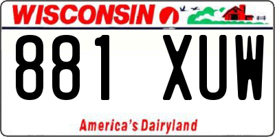 WI license plate 881XUW