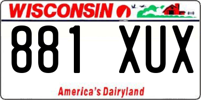 WI license plate 881XUX
