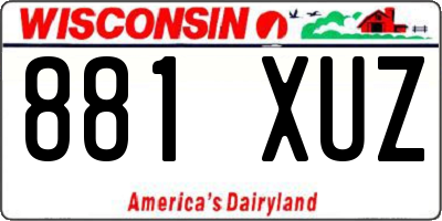 WI license plate 881XUZ