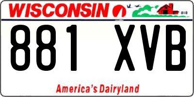 WI license plate 881XVB
