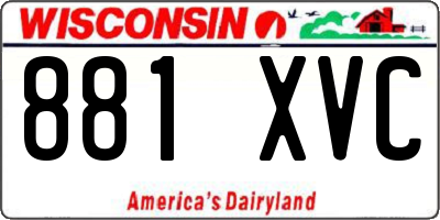 WI license plate 881XVC