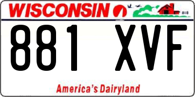 WI license plate 881XVF