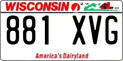 WI license plate 881XVG